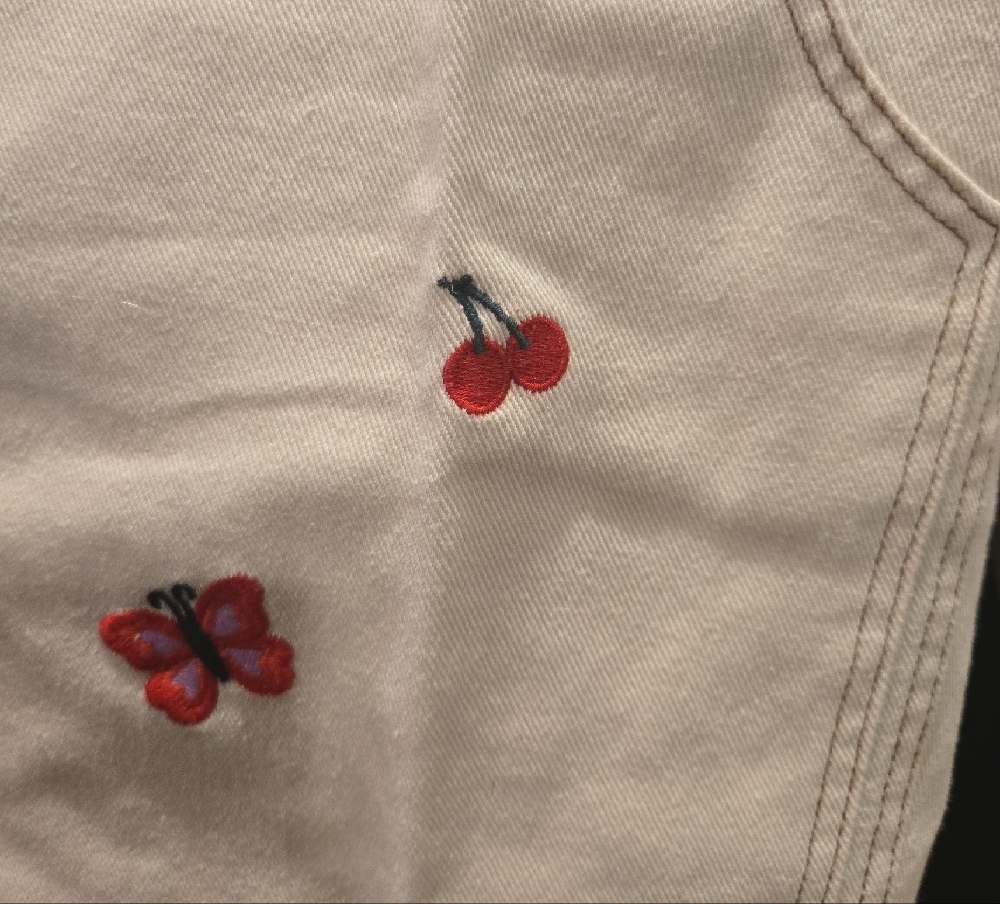 PacSun Cream Pants with Embroidered Details - Picture 2 of 4